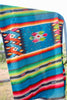 Dazzling and Vibrant  Vintage Hand Woven Mexican Blanket 1940s