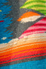 Dazzling and Vibrant  Vintage Hand Woven Mexican Blanket 1940s