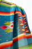 Dazzling and Vibrant  Vintage Hand Woven Mexican Blanket 1940s