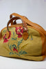 Antique Needlepoint Poppies and Deerskin Handmade Honeywood OverNighter Bag