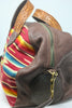 Honeywood Original Antique Mexican Saltillo and Deerskin Overnighter Bag One Of A Kind