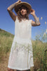 "The Bees Knees" 1920s Densly Hand Embroidered Hungarian Summer Dress Cotton Voile