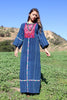 "Indigo Maxi" 1970s Guatemalan Handwoven Folk Art Maxi Dress