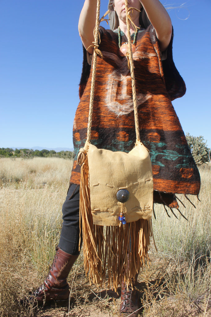 Vintage Handmade Deerskin Bag