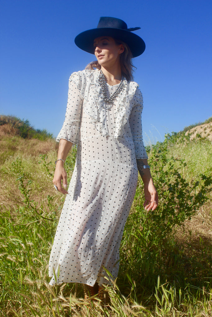 "The Bonnie and Clyde" 'Teens Swiss Dot Dress Cotton Voile Dress