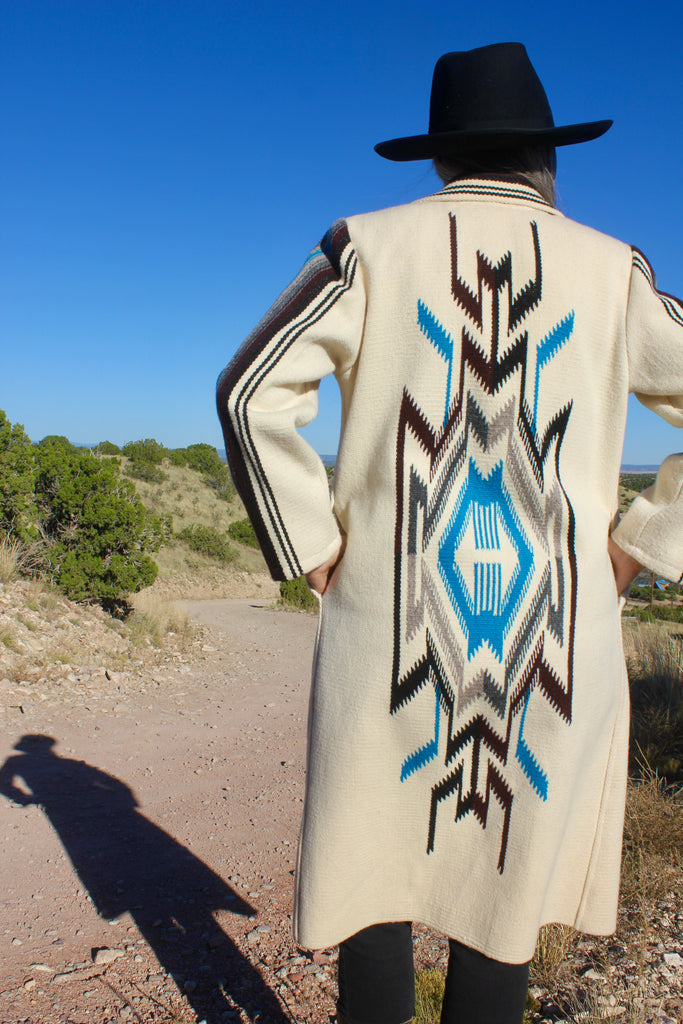 Long Exquisite Chimayo Ortega Handwoven Chimayo Coat EXCELLENT Condition