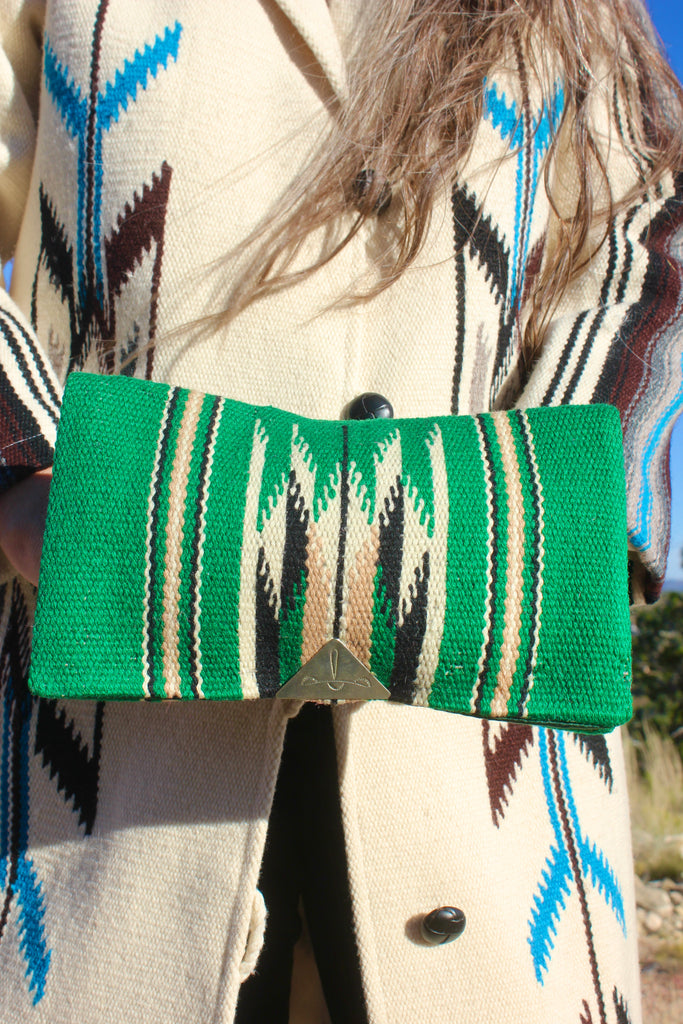 RARE Kelley Green Handwoven Chimayo Bag 1940s Excellent Condition