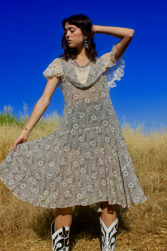 1920s Cotton Voile Bias Cut Dress Depression Era (Copy)