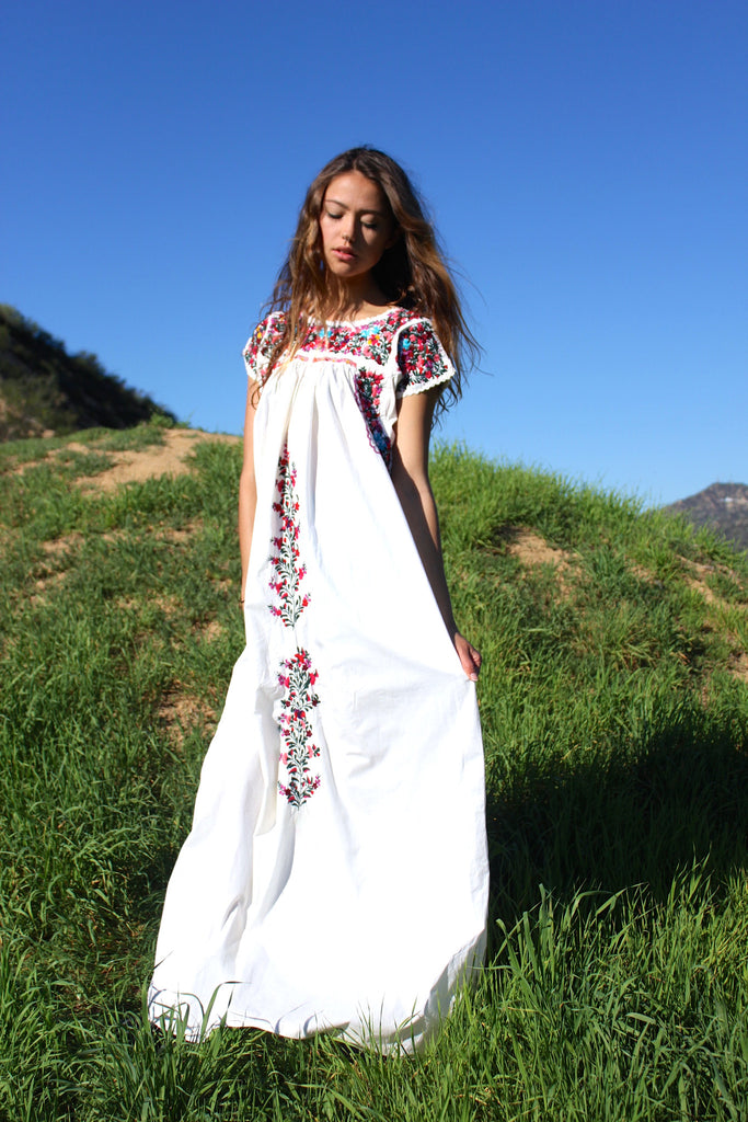 Luscious and Lovely Vintage Oaxacan Maxi Dress