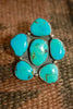 STUNNING X-Large Navajo Turquoise Cluster Ring