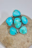 STUNNING X-Large Navajo Turquoise Cluster Ring