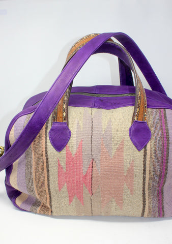 Honeywood Vintage One of A Kind Purple Deerskin Overnighter