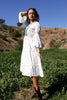 "1970s Does Victorian" Cotton Embroidered Dress