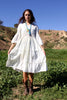 "1970s Does Victorian" Cotton Embroidered Dress