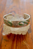 SIgned Navajo Turquoise Inlay Sterling Bracelet