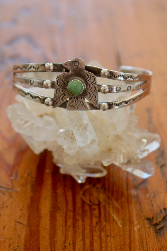 "ThunderBird" Fred Harvey Era Sterling Bracelet Navajo