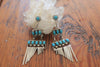 Long Vintage Zuni Sterling Dangle Earrling