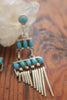 Long Vintage Zuni Sterling Dangle Earrling