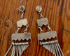 Long Vintage Zuni Sterling Dangle Earrling