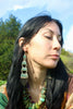 Stunning XL LONG Zuni Sterling Silver and Turquoise Dangle Earrings