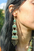 Stunning XL LONG Zuni Sterling Silver and Turquoise Dangle Earrings