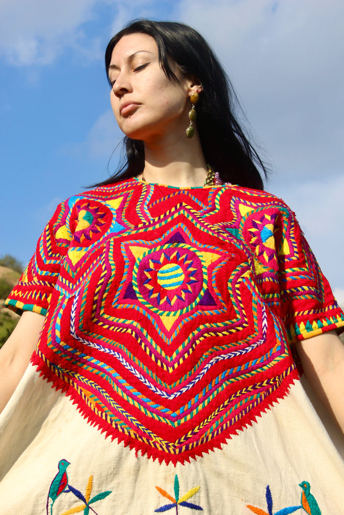 Vintage Hand Embroidered San Mateo Huipil