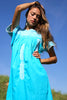 Gorgeous Turquoise Vintage Oaxacan Maxi Dress Amazing Detail 1960s 1970s