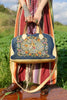 Honeywood Original One of a Kind Delicious Antique French Needlepoint and Deerskin Bag