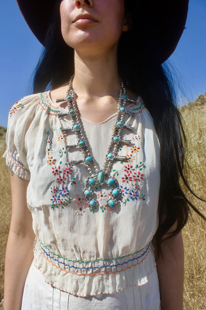 1930s Hand Embroidered Hungarian FOLK Blouse