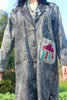 RARE Vintage Vistas de Santa Fe by Pioneer Wear Suede Appliqué Hawk Denim Duster