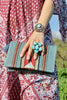 Reserved Rare 1930s Dusty Blue Handwoven Chimayo Clutch