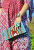 Reserved Rare 1930s Dusty Blue Handwoven Chimayo Clutch