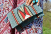 Reserved Rare 1930s Dusty Blue Handwoven Chimayo Clutch