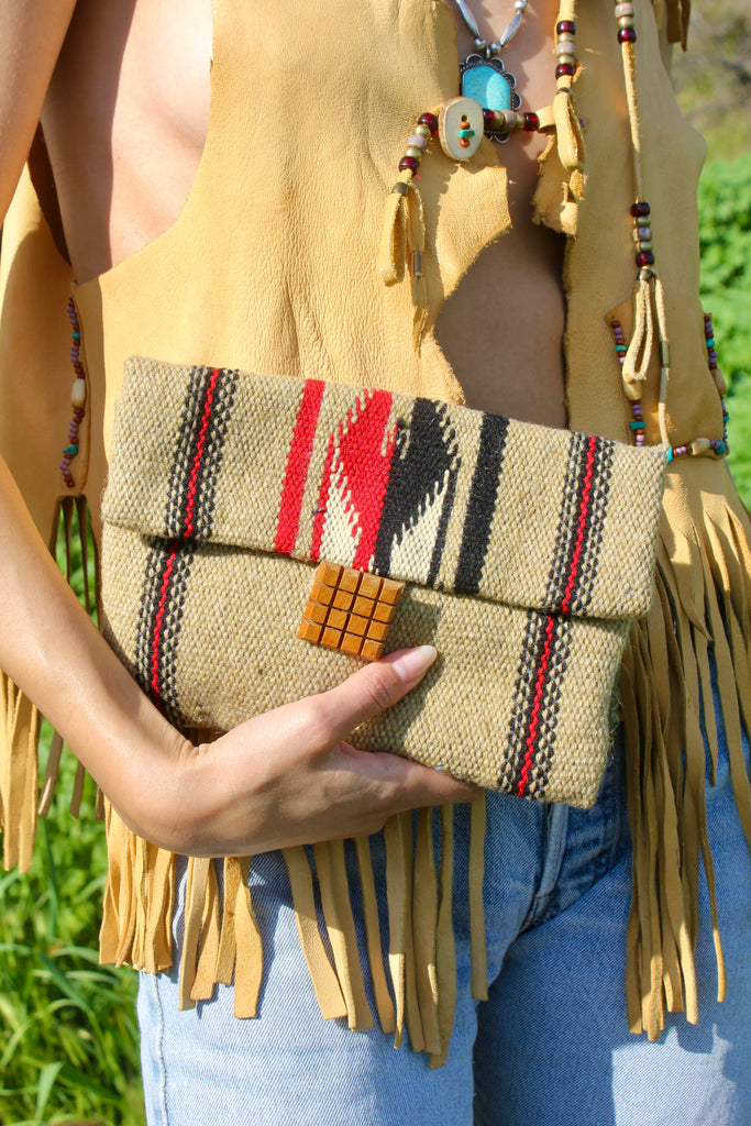 RARE 1930s Handwoven Chimayo Clutch Purse