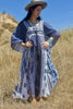 The Ultimate 1970s Goddess Dress Cotton Block Print Caftan part II Deadstock