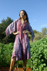 "Bordeaux" Vintage 1970s Adini style Indian Block Print Gauze Dress