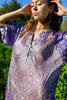 1970s Zodiac Silk Bohemian Block Print Maxi Dress