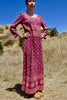 "The Sita" 1970s Vintage Indian Cotton Hand Block Printed Maxi Dress