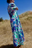 "The Bimini Boheme" 1970s Cotton Hand Printed Maxi Dress