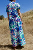 "The Bimini Boheme" 1970s Cotton Hand Printed Maxi Dress