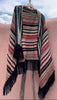 Early Century Hand Woven Wool Southwestern Shawl with Silk Fringe