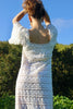 1970s Handmade Cotton Crochet Maxi Dress