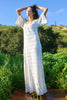 1970s Handmade Cotton Crochet Maxi Dress