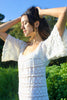 1970s Handmade Cotton Crochet Maxi Dress
