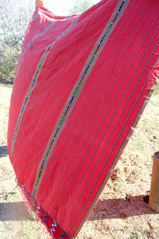 XL Handwoven Vintage Guatemalan Blanket Artisan Made