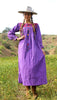 "Pretty Purple" Vintage Hand Embroidered Oaxacan Maxi Dress