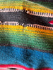 Dazzling and Vibrant  Vintage Hand Woven Mexican Blanket 1940s