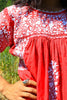 Circa ~ 1970s Cherry Red Oaxacan Dress