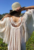 "Crochet Butterflies" Vintage Gauzy Ombre Greek Dress