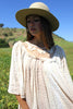 "Crochet Butterflies" Vintage Gauzy Ombre Greek Dress